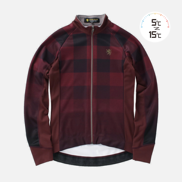 Ladies　サーモジャケット　バッファローチェック　バーガンディ