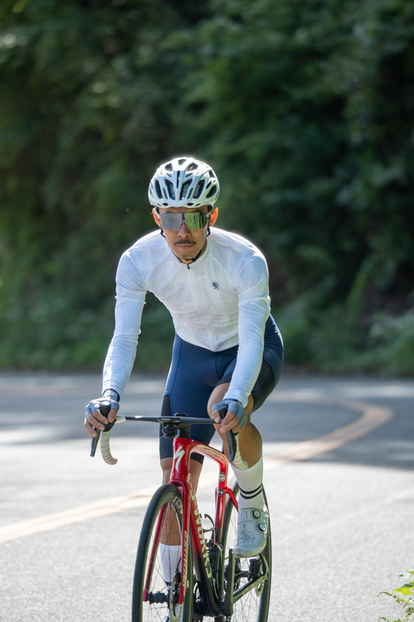 Printed long-sleeved jersey with houndstooth dots