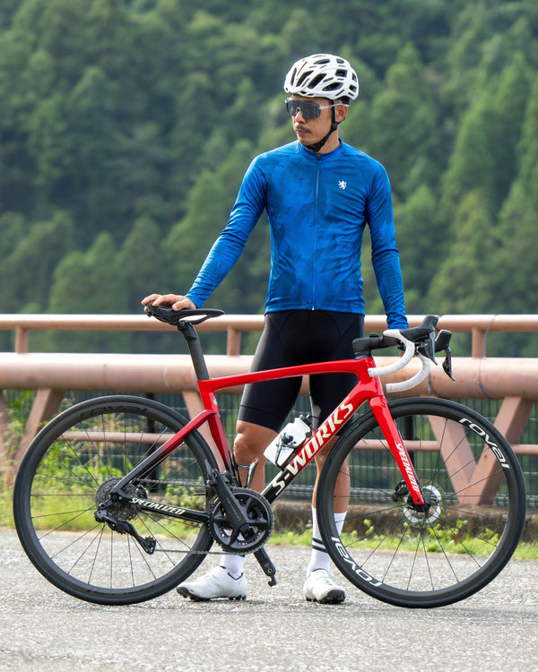 Printed long-sleeved jersey with houndstooth dots