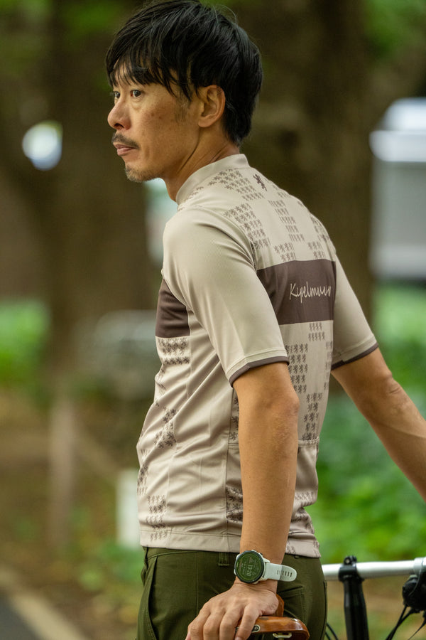 Printed short-sleeved jersey in lion check