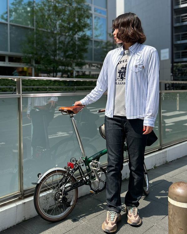 [Store exclusive] Long sleeve chambray stripe shirt jersey