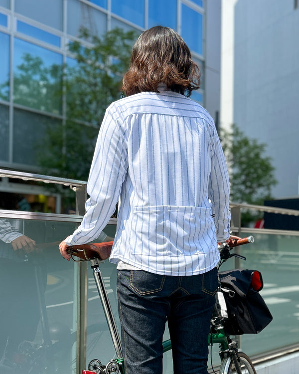 [Store exclusive] Long sleeve chambray stripe shirt jersey