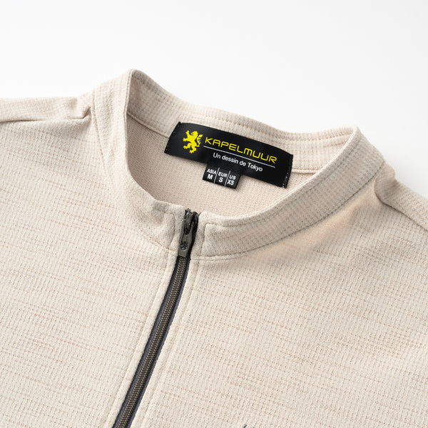 Short-sleeved linen-style combination jersey