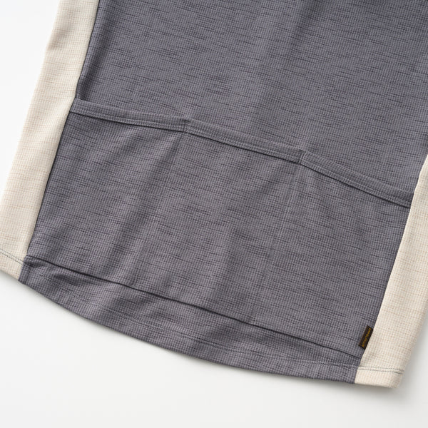Short-sleeved linen-style combination jersey