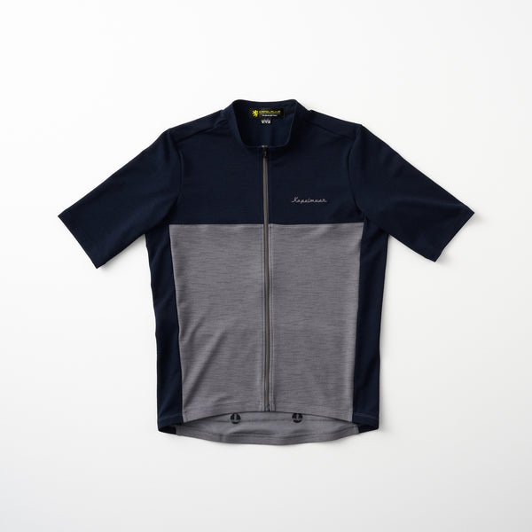 Short-sleeved linen-style combination jersey