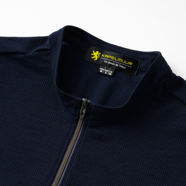 Short-sleeved linen-style combination jersey