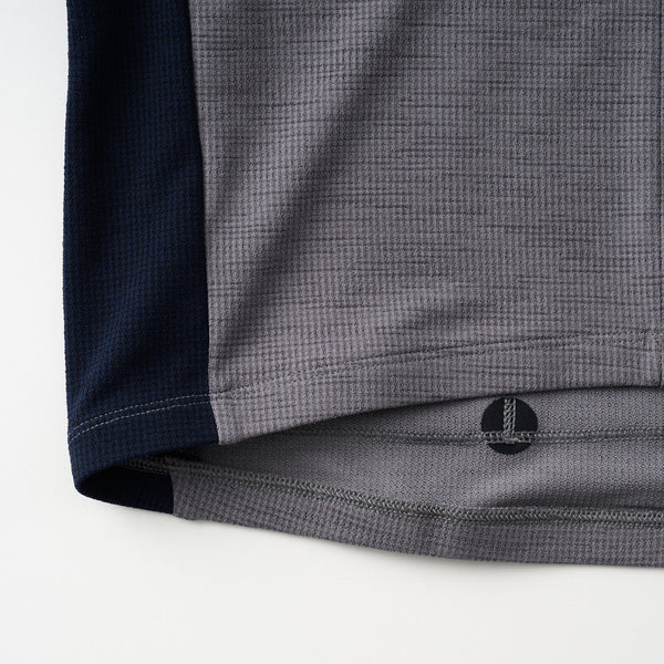 Short-sleeved linen-style combination jersey