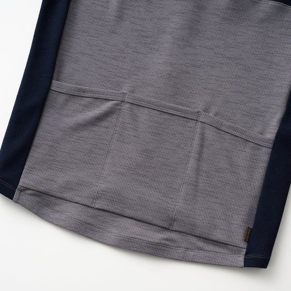 Short-sleeved linen-style combination jersey