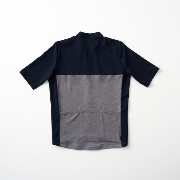 Short-sleeved linen-style combination jersey