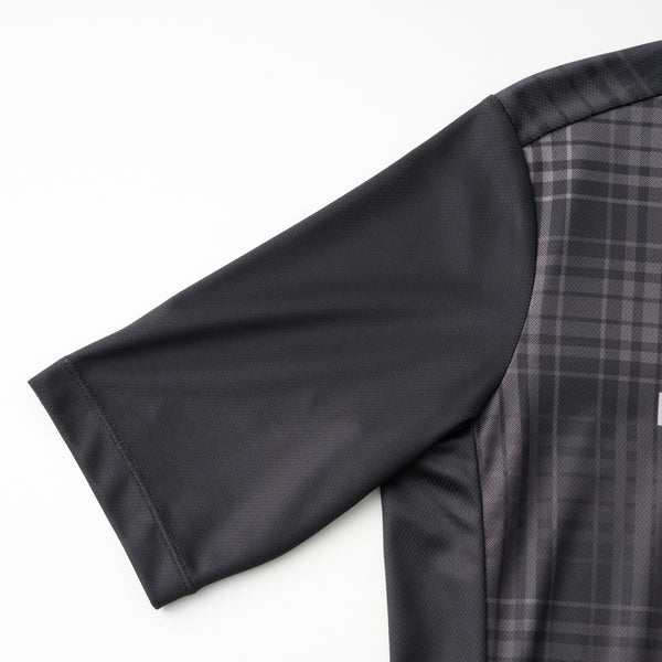 Printed short-sleeved tartan jersey