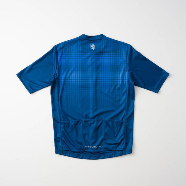 Printed short-sleeved tartan jersey