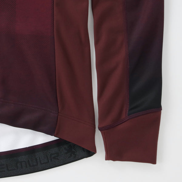 Ladies Thermo Jacket Buffalo Check Burgundy