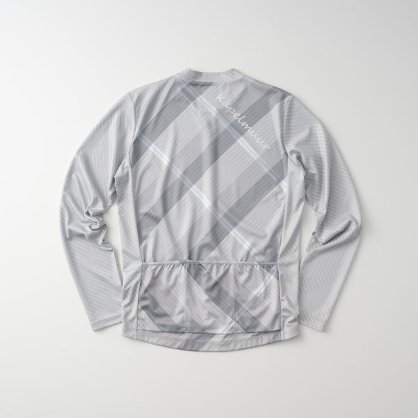  Printed long-sleeved jersey Grass check