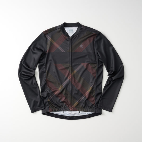 Printed long-sleeved jersey Grass check