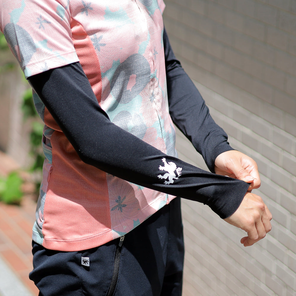 Ladies UV cut long sleeve mesh undershirt crew neck black