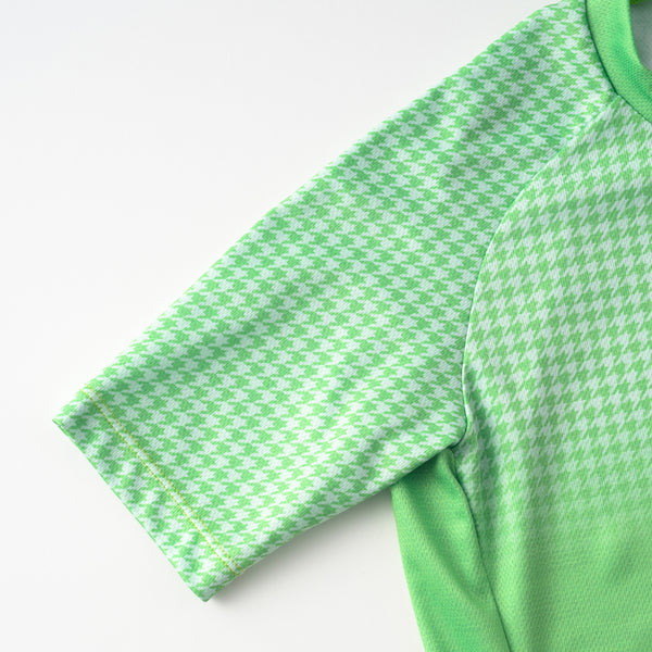 Women's Printed Short Sleeve Jersey Micro Houndstooth