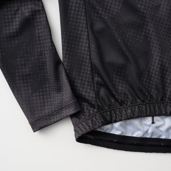 Printed long-sleeved jersey with houndstooth dots