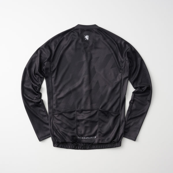 Printed long-sleeved jersey with houndstooth dots