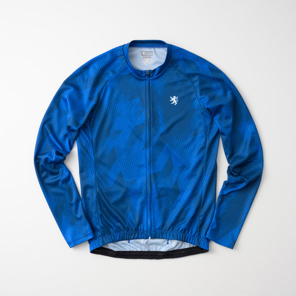 Printed long-sleeved jersey with houndstooth dots