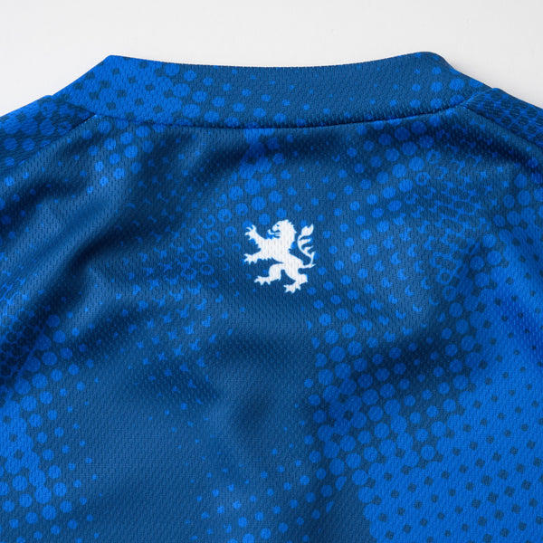 Printed long-sleeved jersey with houndstooth dots