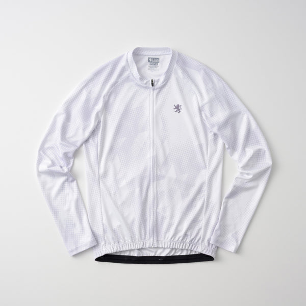 Printed long-sleeved jersey with houndstooth dots