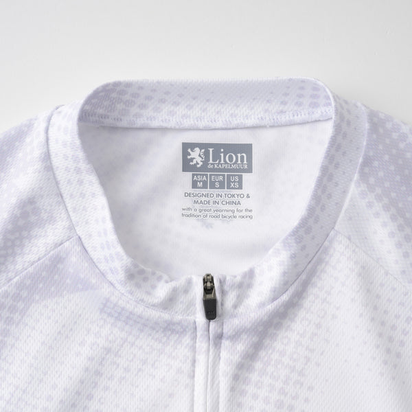 Printed long-sleeved jersey with houndstooth dots