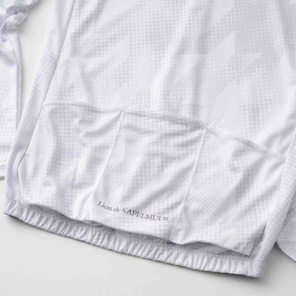 Printed long-sleeved jersey with houndstooth dots