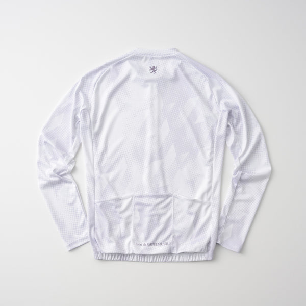 Printed long-sleeved jersey with houndstooth dots