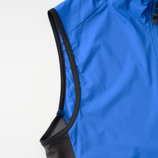 Stretch wind vest in ripstop with back pocket