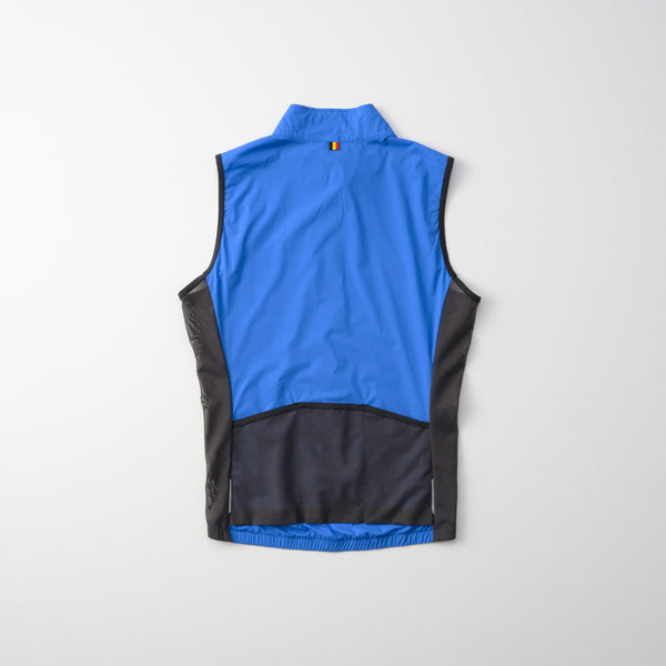 Stretch wind vest in ripstop with back pocket