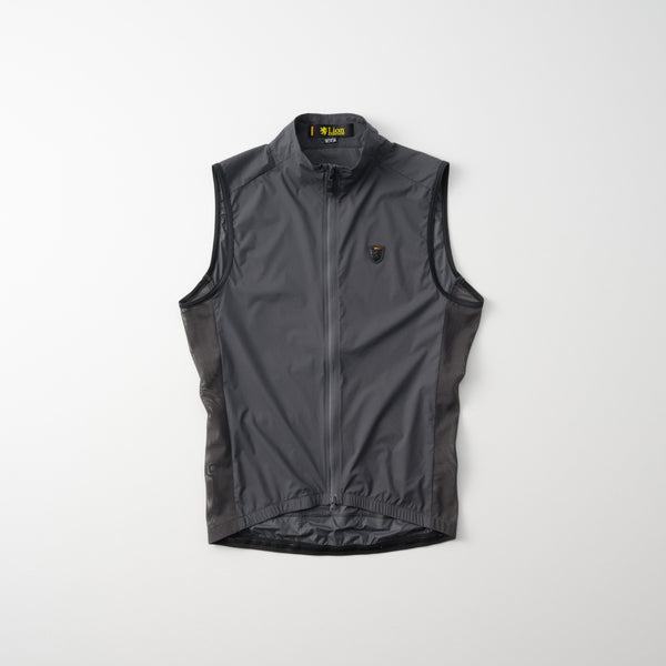 Stretch wind vest in ripstop with back pocket