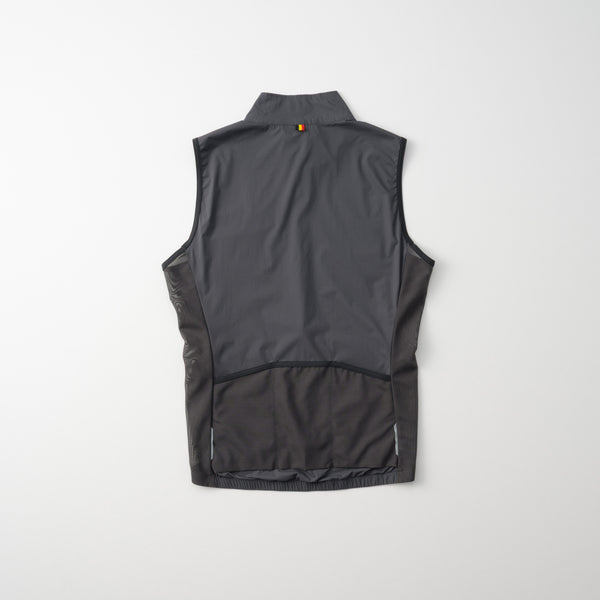 Stretch wind vest in ripstop with back pocket