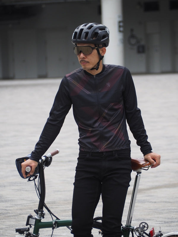  Printed long-sleeved jersey Grass check